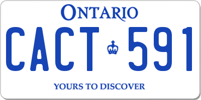 ON license plate CACT591