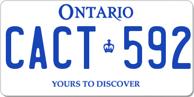 ON license plate CACT592