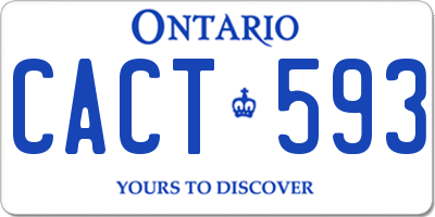 ON license plate CACT593