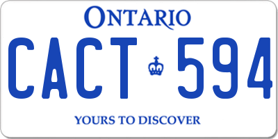 ON license plate CACT594