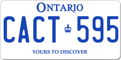 ON license plate CACT595