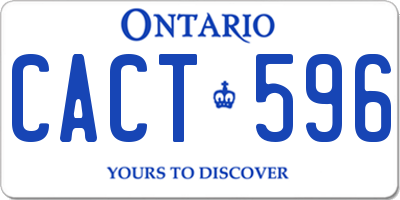 ON license plate CACT596