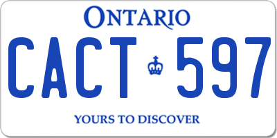 ON license plate CACT597