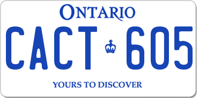 ON license plate CACT605