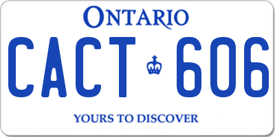 ON license plate CACT606