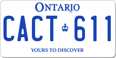 ON license plate CACT611