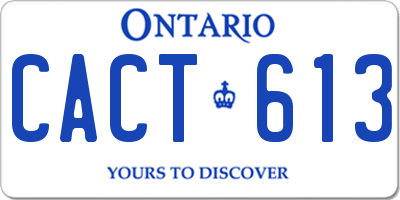 ON license plate CACT613