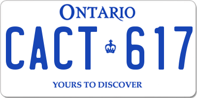 ON license plate CACT617