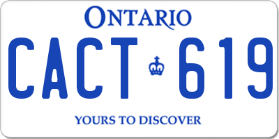 ON license plate CACT619