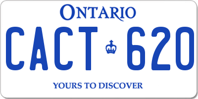 ON license plate CACT620