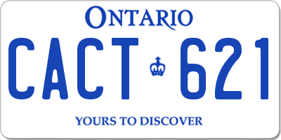 ON license plate CACT621