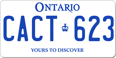 ON license plate CACT623