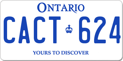 ON license plate CACT624