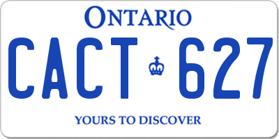 ON license plate CACT627