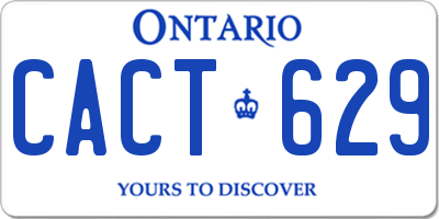 ON license plate CACT629