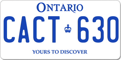 ON license plate CACT630