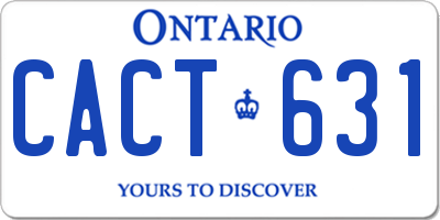 ON license plate CACT631