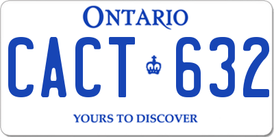 ON license plate CACT632