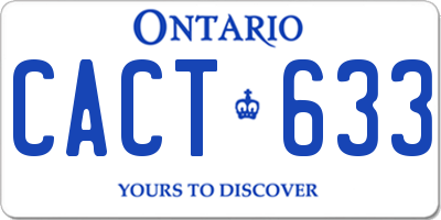 ON license plate CACT633