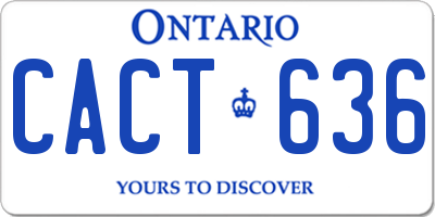 ON license plate CACT636