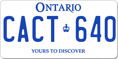 ON license plate CACT640