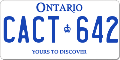 ON license plate CACT642