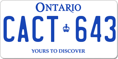 ON license plate CACT643