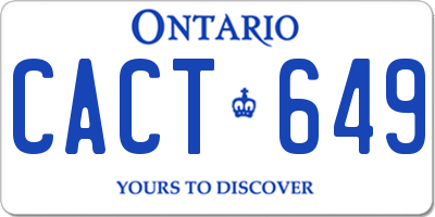 ON license plate CACT649