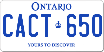 ON license plate CACT650