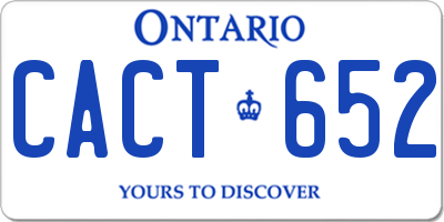 ON license plate CACT652