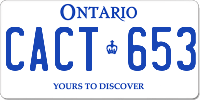 ON license plate CACT653