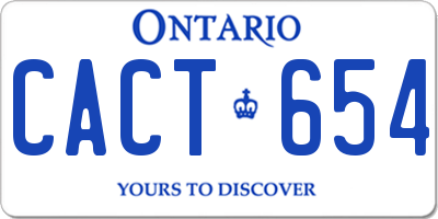 ON license plate CACT654