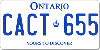 ON license plate CACT655