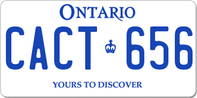 ON license plate CACT656