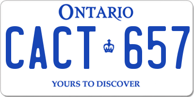 ON license plate CACT657