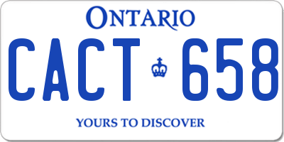 ON license plate CACT658