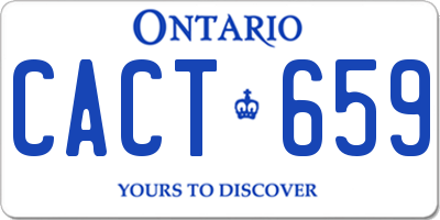 ON license plate CACT659