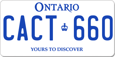 ON license plate CACT660