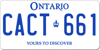 ON license plate CACT661