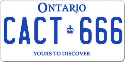 ON license plate CACT666