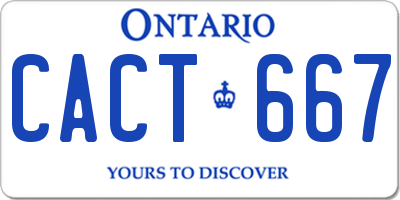 ON license plate CACT667