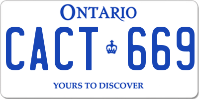 ON license plate CACT669