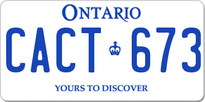 ON license plate CACT673