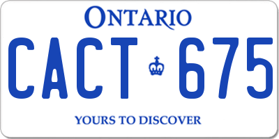 ON license plate CACT675