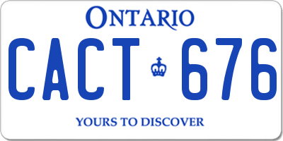 ON license plate CACT676