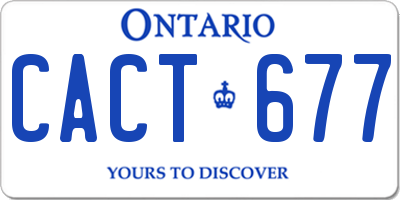 ON license plate CACT677