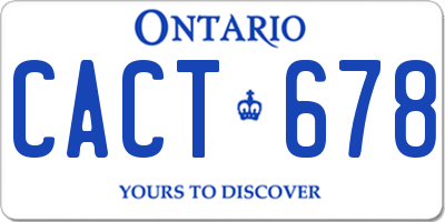 ON license plate CACT678