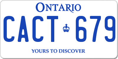 ON license plate CACT679