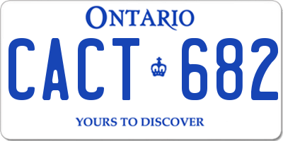 ON license plate CACT682