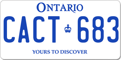 ON license plate CACT683